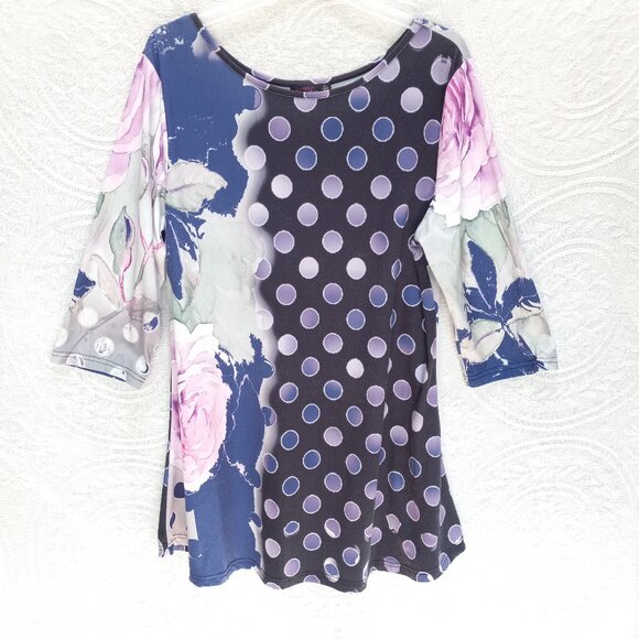 Azalea Knit Colorful Artistic Tunic Dress Top Sz-XL (T-390) - Picture 3 of 13